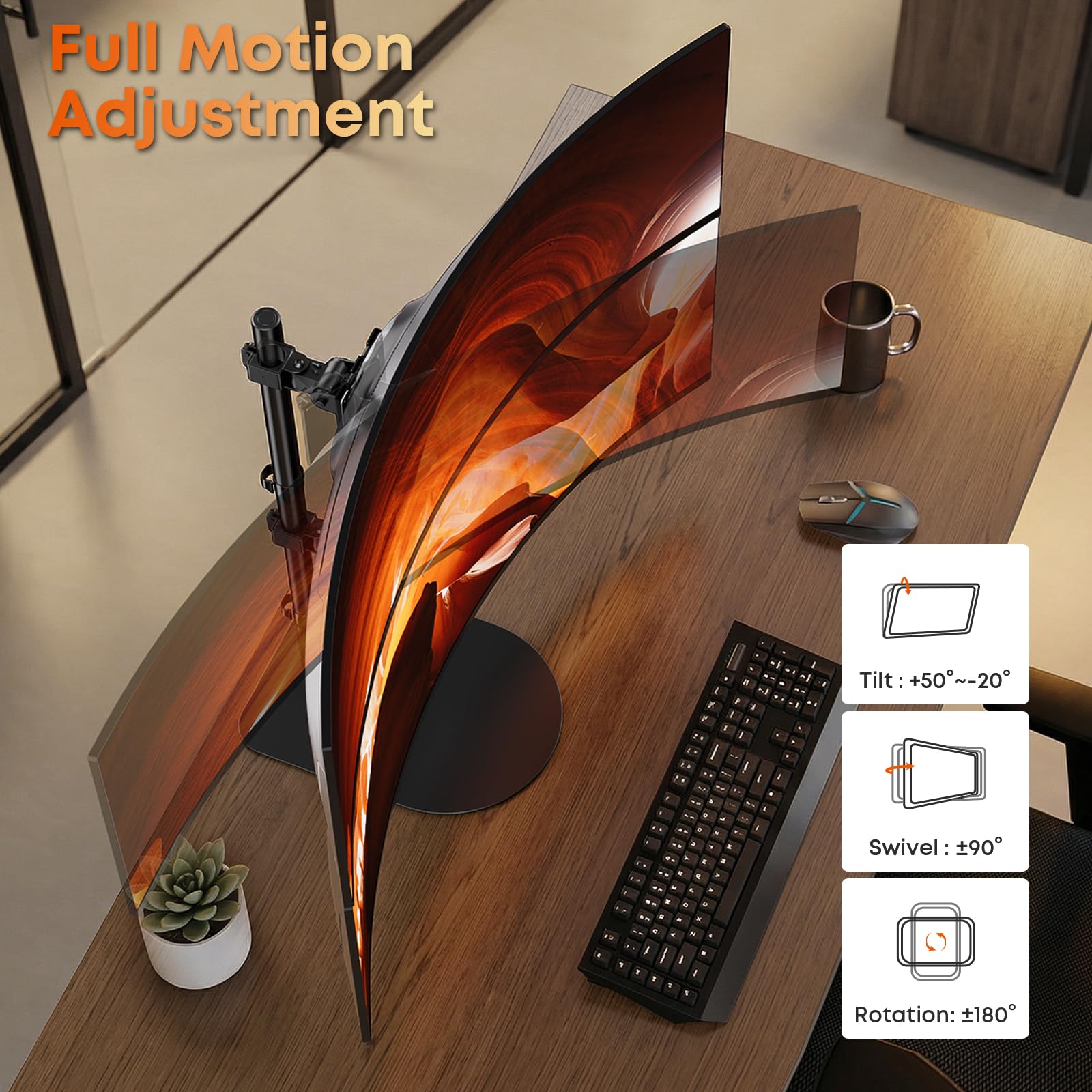 Soporte para monitor de 2 monitores uno encima del otro para 17-49 pulgadas, pantalla apilable vertical, postura independiente, altura ajustable, máx. 20 kg por brazo, VESA 75/100 mm, negro