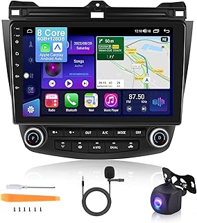 8 Core+6G+128G Car Stereo for Honda Accord 2003-2007 with Wireless Carplay Android Auto, 10.1" IPS Touchscreen Android Car Radio with Bluetooth 5.0, FM/AM, DSP Sound, GPS, WiFi, SWC, Backup Camera