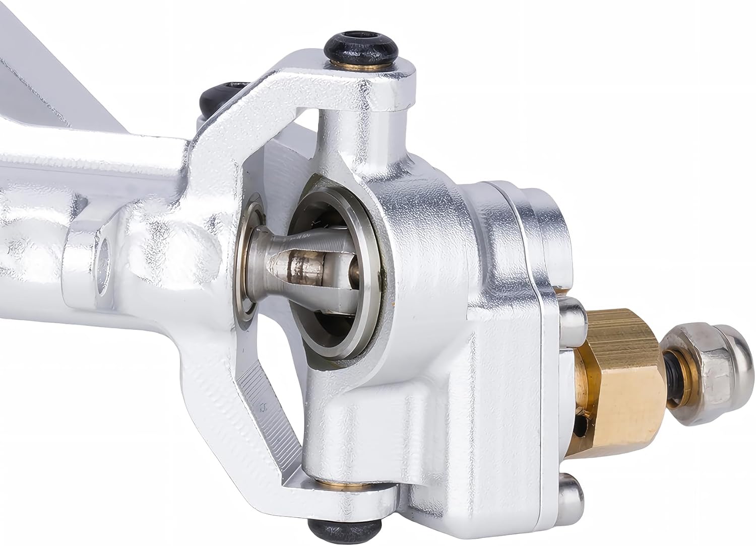 AMK Aluminum TRX4M Axles, CNC TRX4M Portal Axles Front & Rear Set with Steering Link, Aluminum Alloy Housing with Brass Hex for 1/18 RC Crawler TRX4M Defender Bronco Upgrade Parts (Silvery)