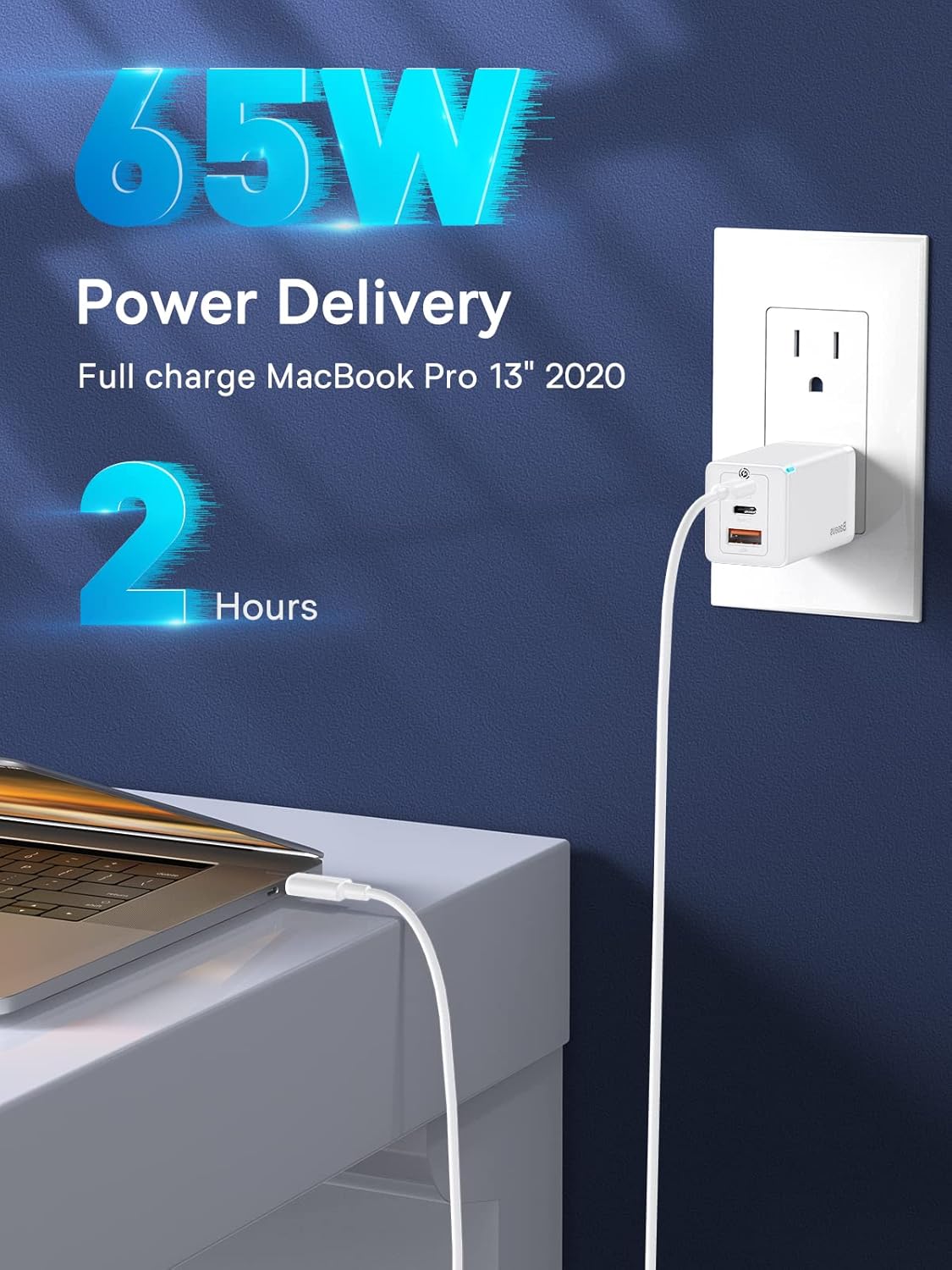 baseus 30000mah 65w portable charger 65w 3 port foldable usb c wall chargergan tech