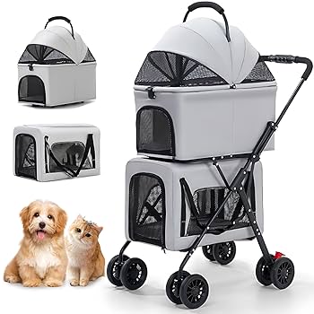 旅行・散歩に大活躍⭐️上下2段・分離OKの多機能ペットカートダブル✨折畳OK Amazon.co.jp: OXSITO ペットカート 2段式 分離型 多頭飼い対応