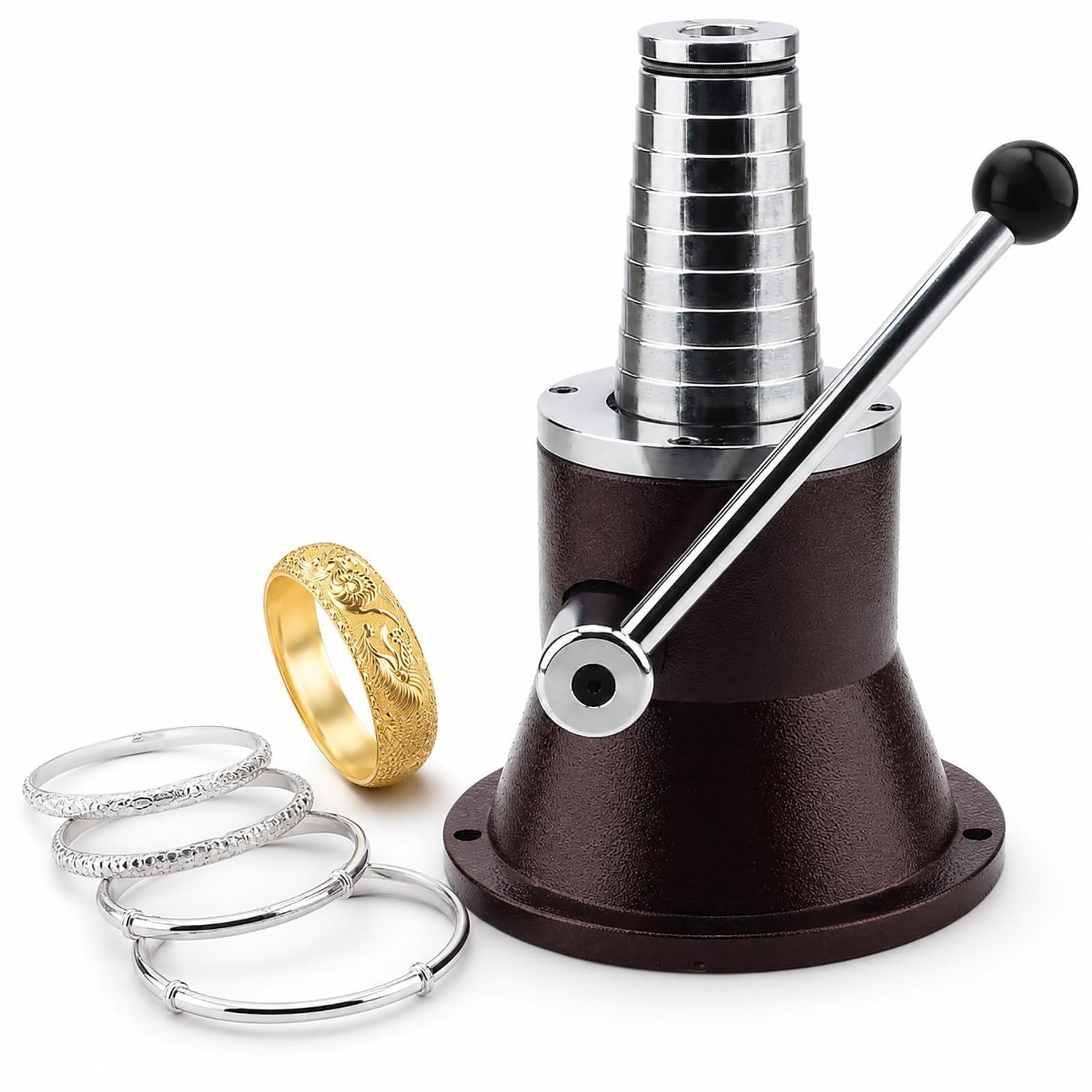 Strumento di Precisione per Gioiellieri, Allargatore e Modellatore per Bracciali (52-70cm) e Anelli (14-28cm), Attrezzatura Resistente per Laboratorio e Negozio di Riparazione BangleStyle