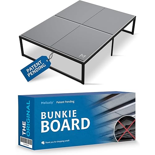 Meliusly Premium 10mm Bunkie Board Full Size (54x75'') Patent Pending Low Profile Bed Board Design - Breathable, Noise Minimizing, Moisture Resistant Bunkieboards, Low Profile Bed Support