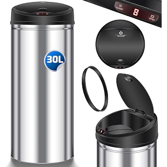 KESSER&reg; Sensor Bin, Automatic Waste Bin, Stainless Steel, Colour: Silver, Size: 30 L