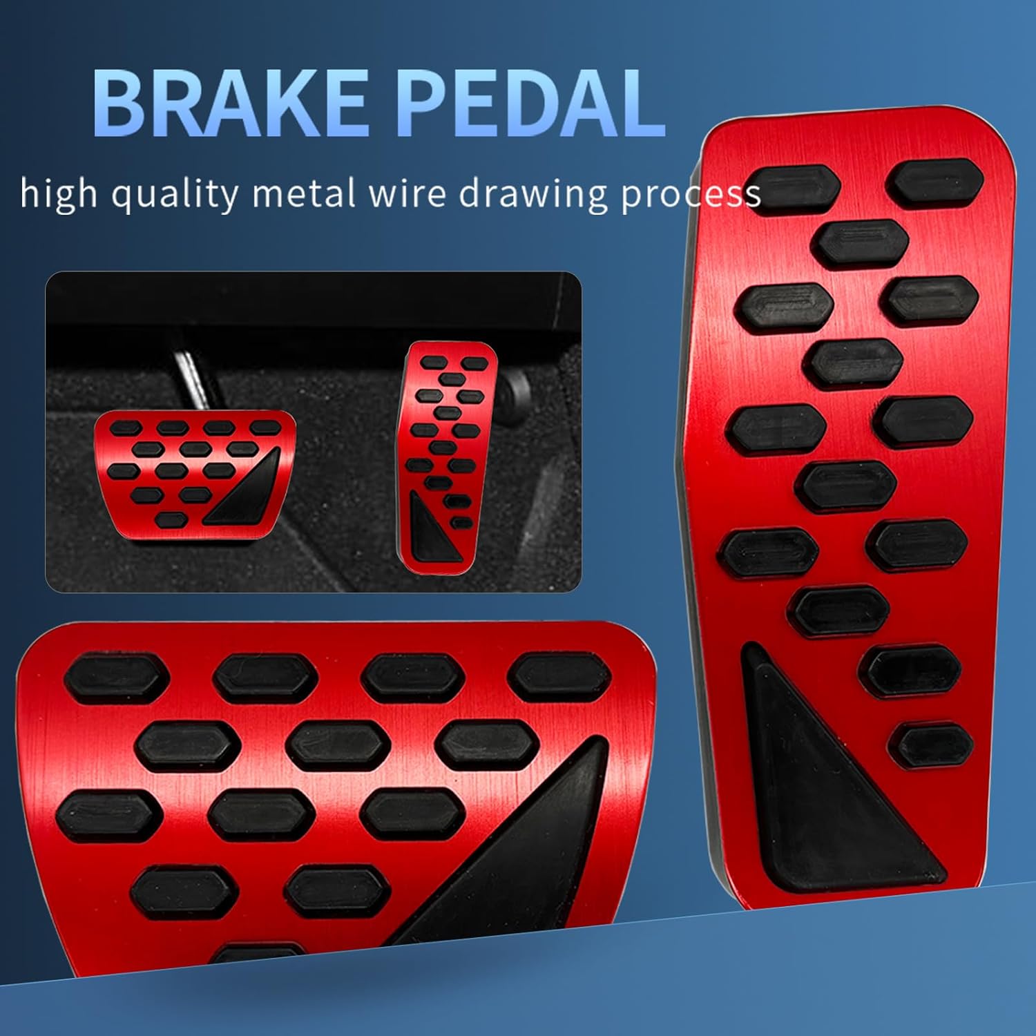 For Jeep Wrangler JL 2026 2025-2018 For Gladiator JT 2025-2020 Aluminum Performance Pedals Set Non-Slip Accelerator and Brake Pedals Cover No Drill Brake Gas Accelerator Accessories 2Pcs (red)