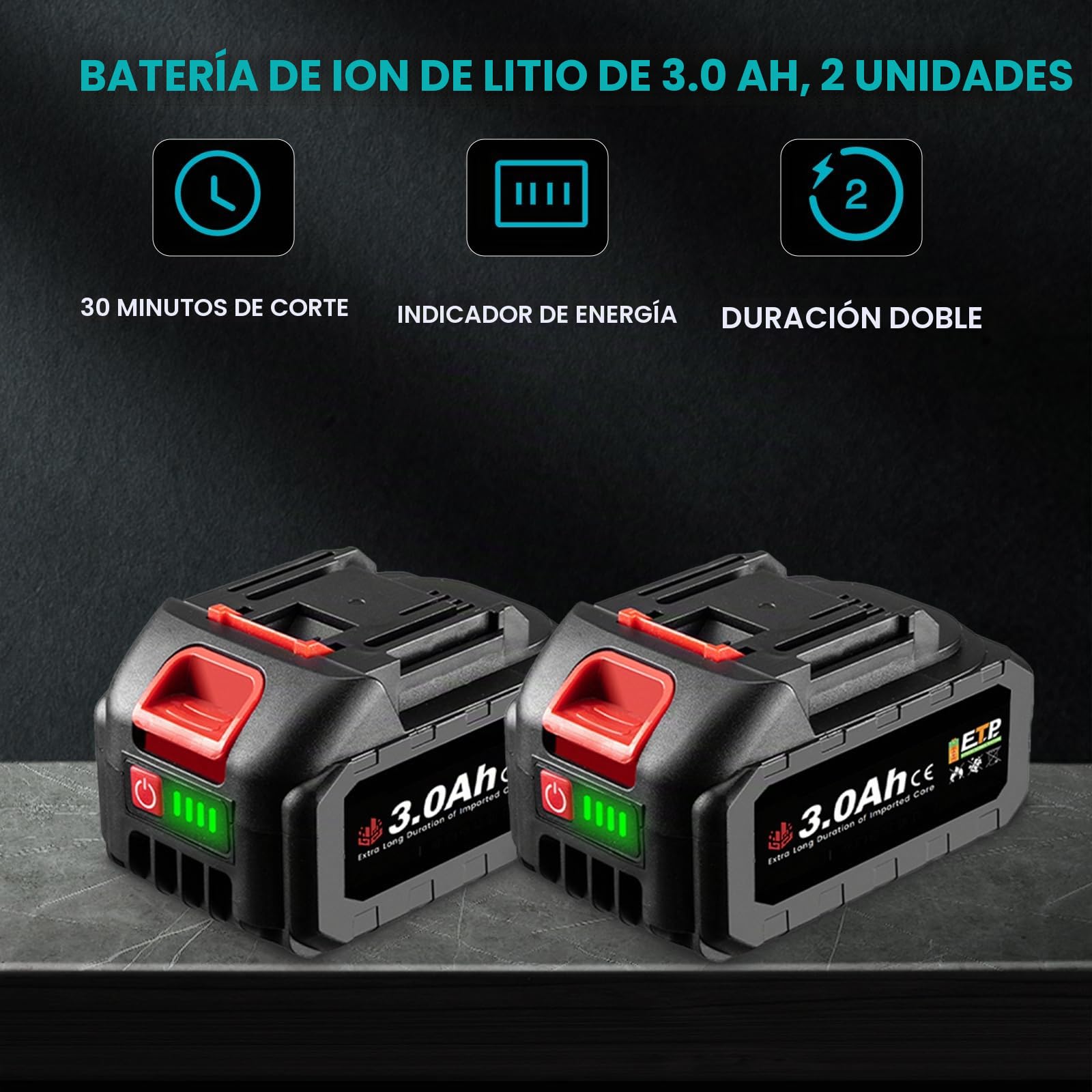 ONEVAN Sierra de calar con batería, sierras eléctricas sin escobillas con 2 baterías de 3000mAh, -45° hasta 45° de corte en bisel con 3 ajustes orbitales, 20 mm de longitud de carrera, sierra