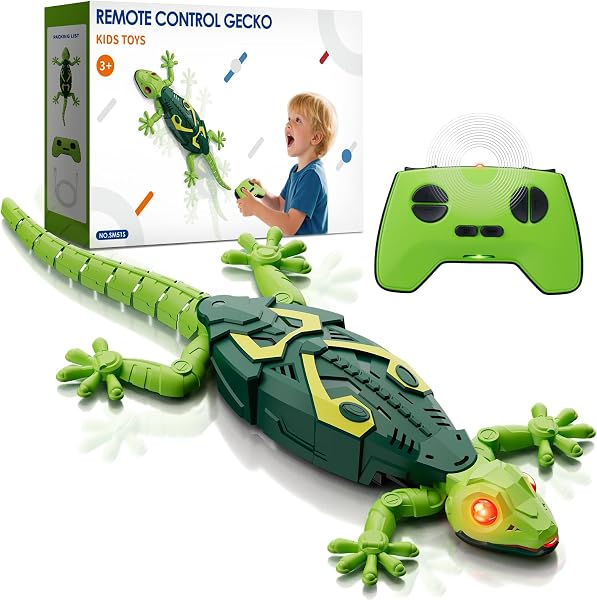 HYES Wall Crawler Gecko, Remote Control Robot Toys, Rechargeable RC Animals Toy, Realistic Wall Crawling Halloween Birth