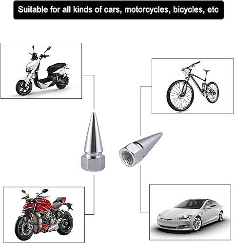 Miniatura 5 de Alpmosn Tapas hexagonales puntiagudas para válvulas de vástago de neumático, cubiertas de válvula de rueda de automóvil, a prueba de polvo,