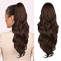 Vista 33 de Extensión de cola de caballo rubio, extensión de cola de caballo con cordón de 20 pulgadas para mujeres, extensiones de cabello de cola de caballo