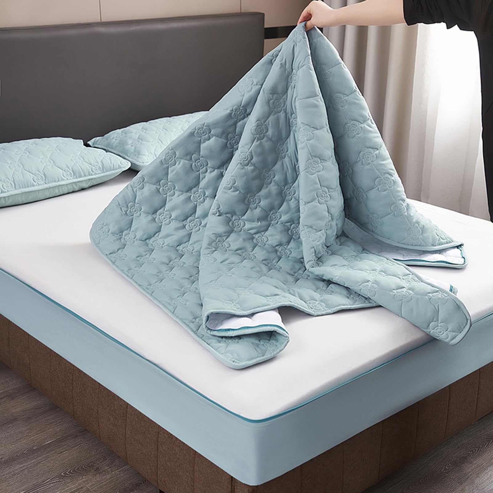 Housse Integrale Matelas Housse de Matelas avec Fermeture éclair 140x190 Personnalisable Housse Protection Matelas Déménagement Surmatelas Matelassé Respirante Protège/Couvre Matelas(200X220+23cm,B)