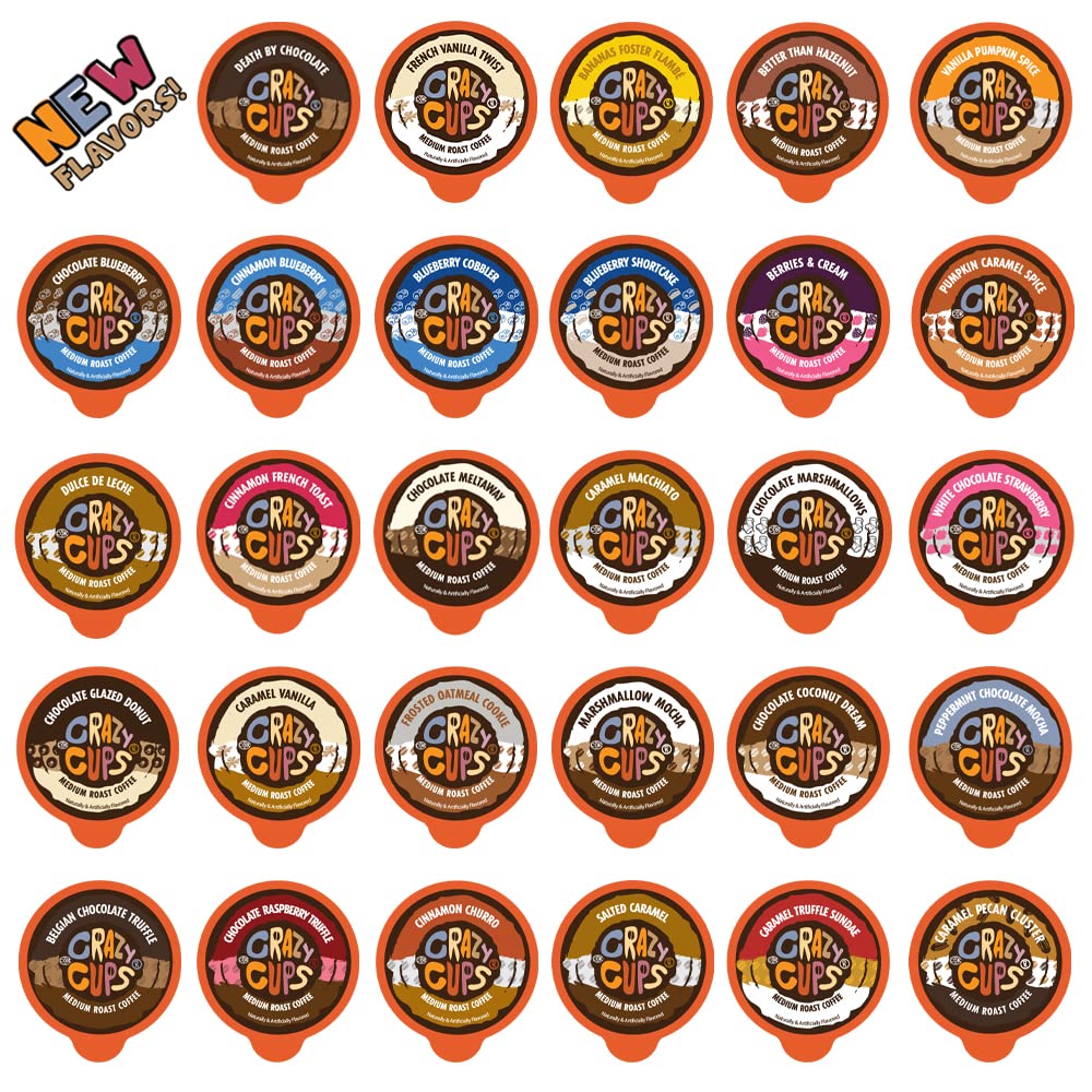 Crazy Cups Flavored Coffee Pods Variety 