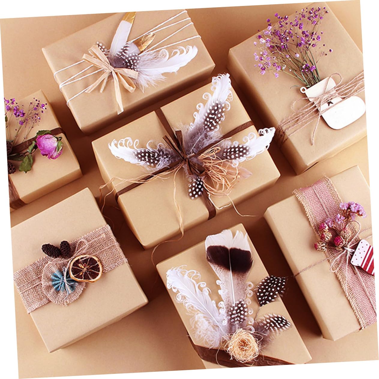 Homoyoyo Papel Kraft para Manualidades y Embalaje Papel de Regalo Natural y Seguro para Flores Decoración y Envoltura Creativa