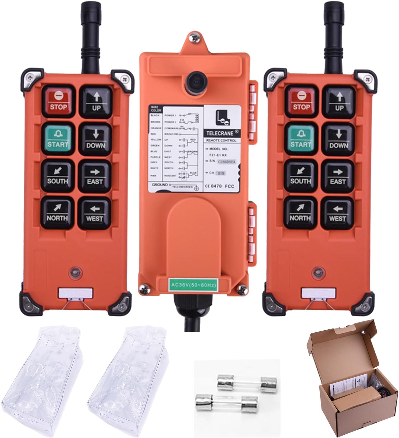 Amazon.com: Industrial Wireless Crane Remote Control kit F21-E1B 8 ...