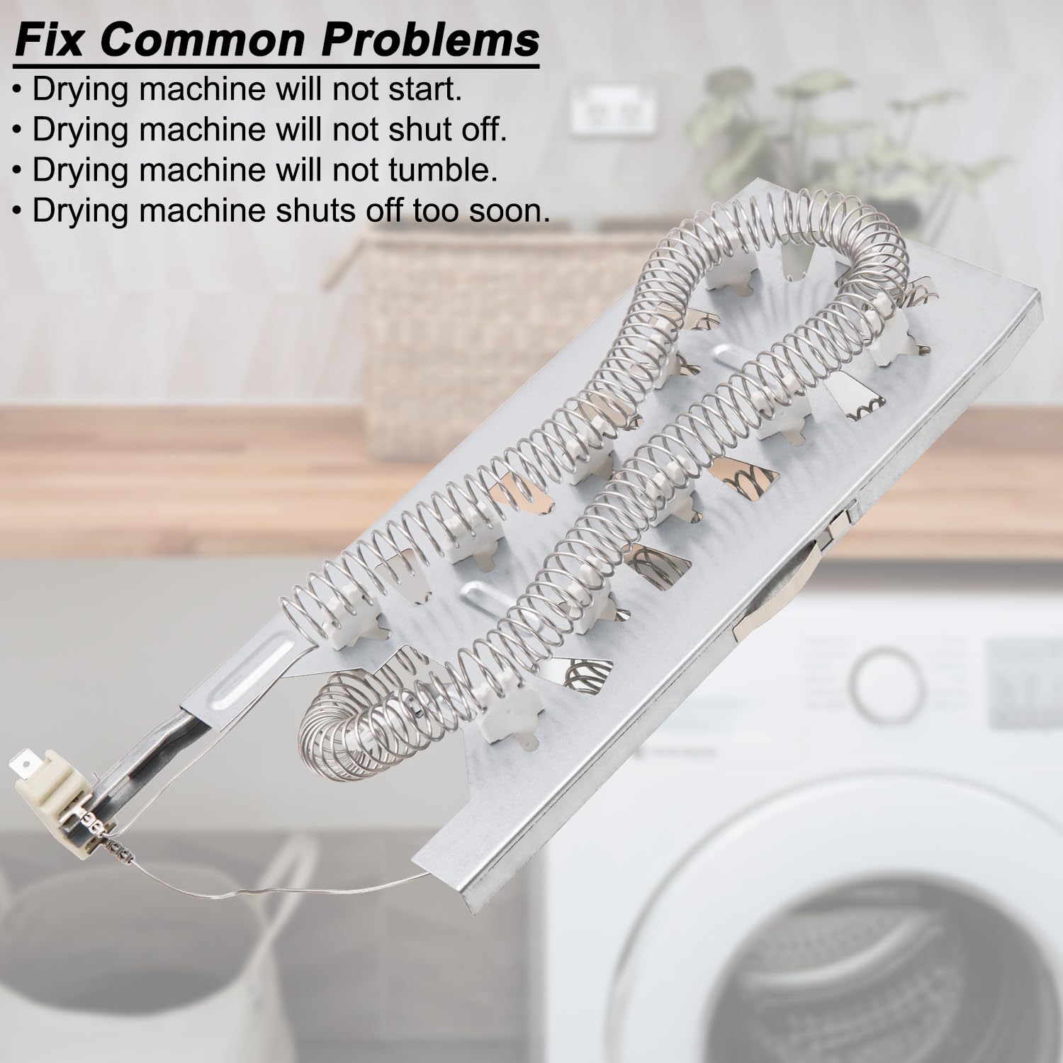 SupHomie - Kit de elementos calefactores para secadora - Compatible con Whirlpool WED7500GW0 WED7500GC0 WED75HEFW1 WED8127LC0 WED8127LC1 WED8127LW1 WED8300SE2 WED8300SW2 WED8555 DCDCDCDC4