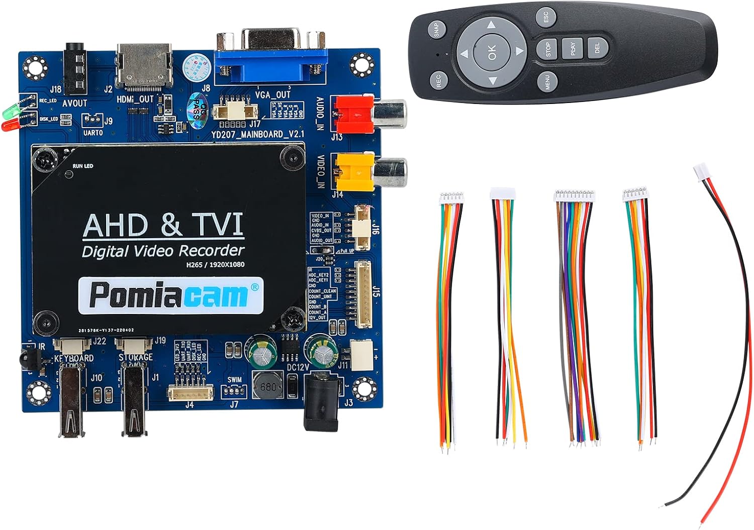 DVR Board AHD 1CH 1080P Video Recording Motherboard CVBS, AHD, TVI Access D1, 720P, 1080P Support HDMI VGA CVBS Soutput Ports