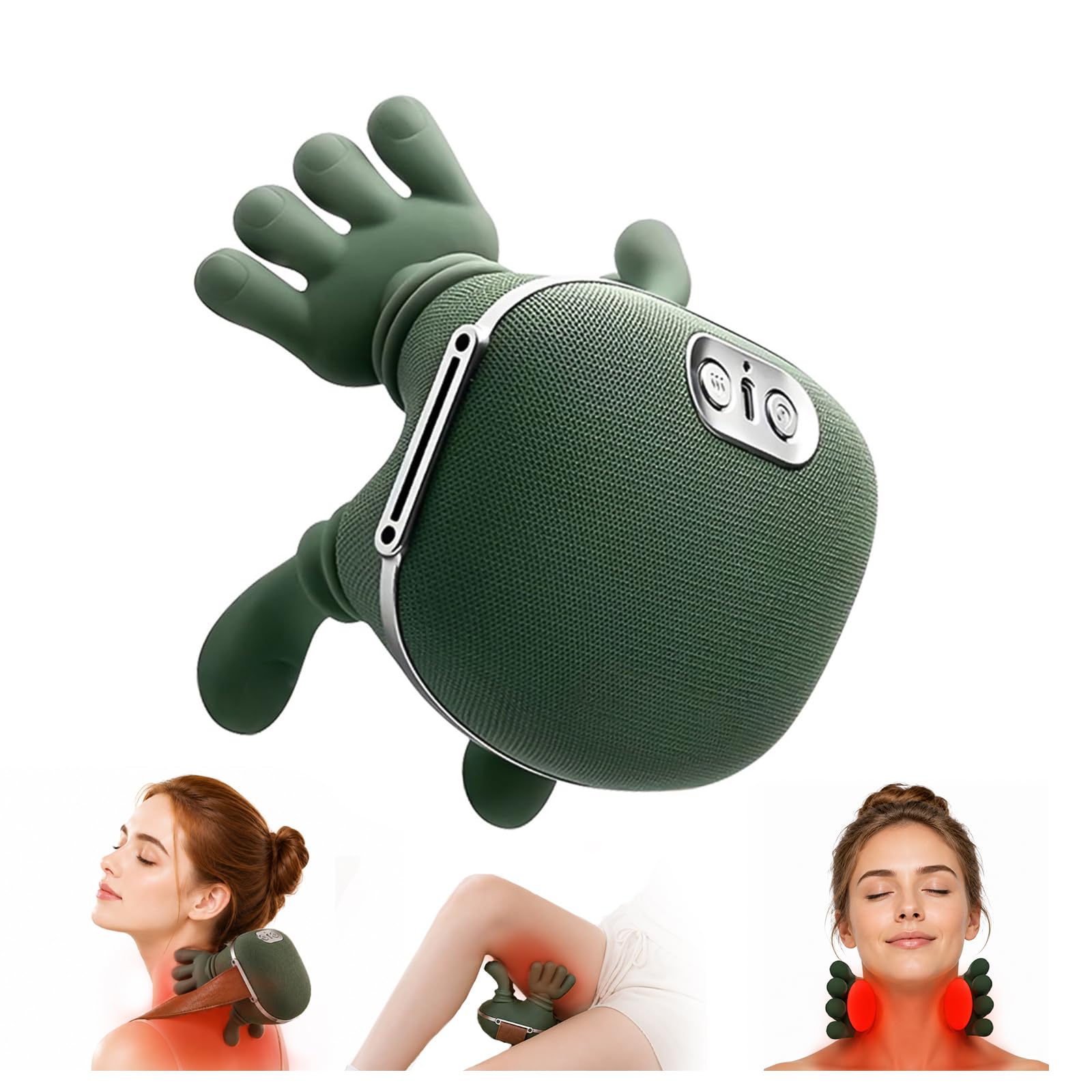 Photo 1 of Xpudding Shoulder and Neck Massager, Bionic Heated Massager with Fingers, 4D Kneading Massage, Deep Tissue and Back Pain Relief, Green