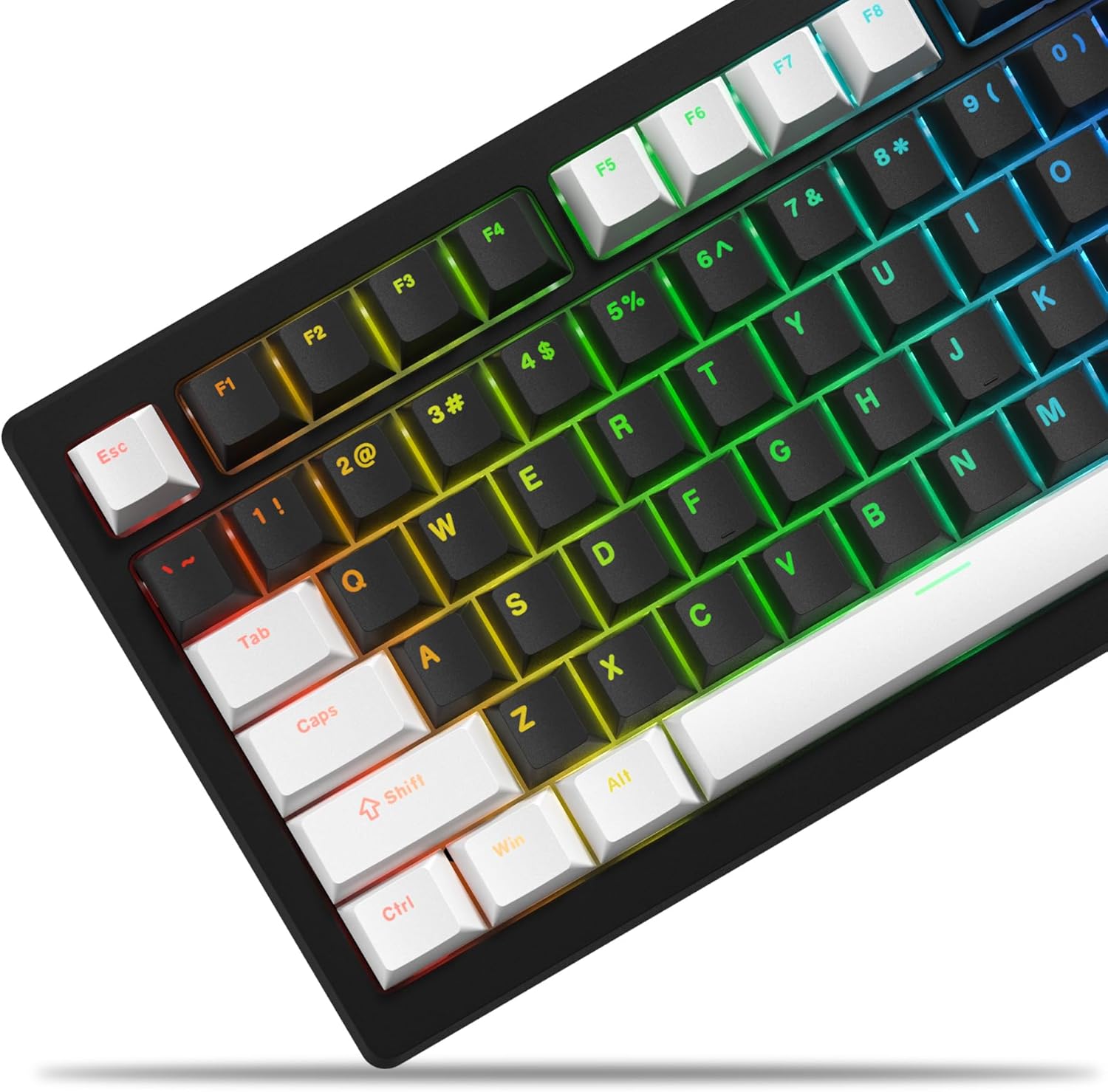 XVX Black White Keycaps, Doubleshot PBT Keycap 124 Keys Set