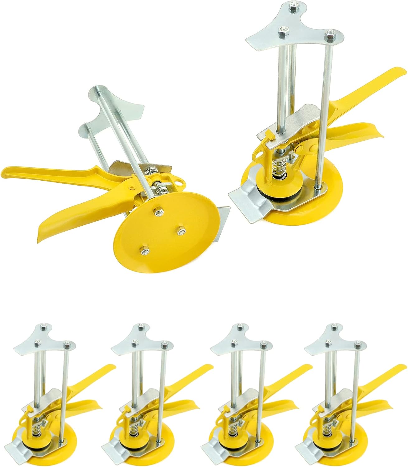 QWORK Tile Locator, Tile Leveling System, 6 Pack Wall Tile Height Regulator Locator, Adjustable Height 1-10cm, Labor Saving Arm, Heighter Leveler lift, for Building Walls Floor Doors and Cabinet