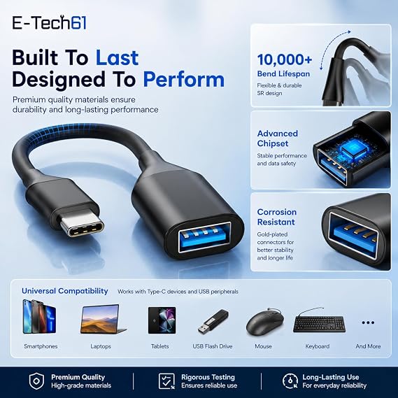 USB C to USB Adapter Pack of 2, USB 3.0 Female to Thunderbolt 4/3 Adapter Compatible with MacBook Pro Air 2024, Surface, iPad, iPhone, Galaxy Notebook, XPS and More Type C Devices, Black