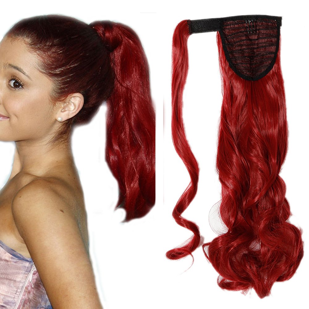 32"(81cm) SEGO Coleta Postiza Larga Pelo Sintético Se Ve Natural [Castaño Oscuro] Extensiones de Cabello Clip Cola Lisa Ponytail Extension (140g) — view 74
