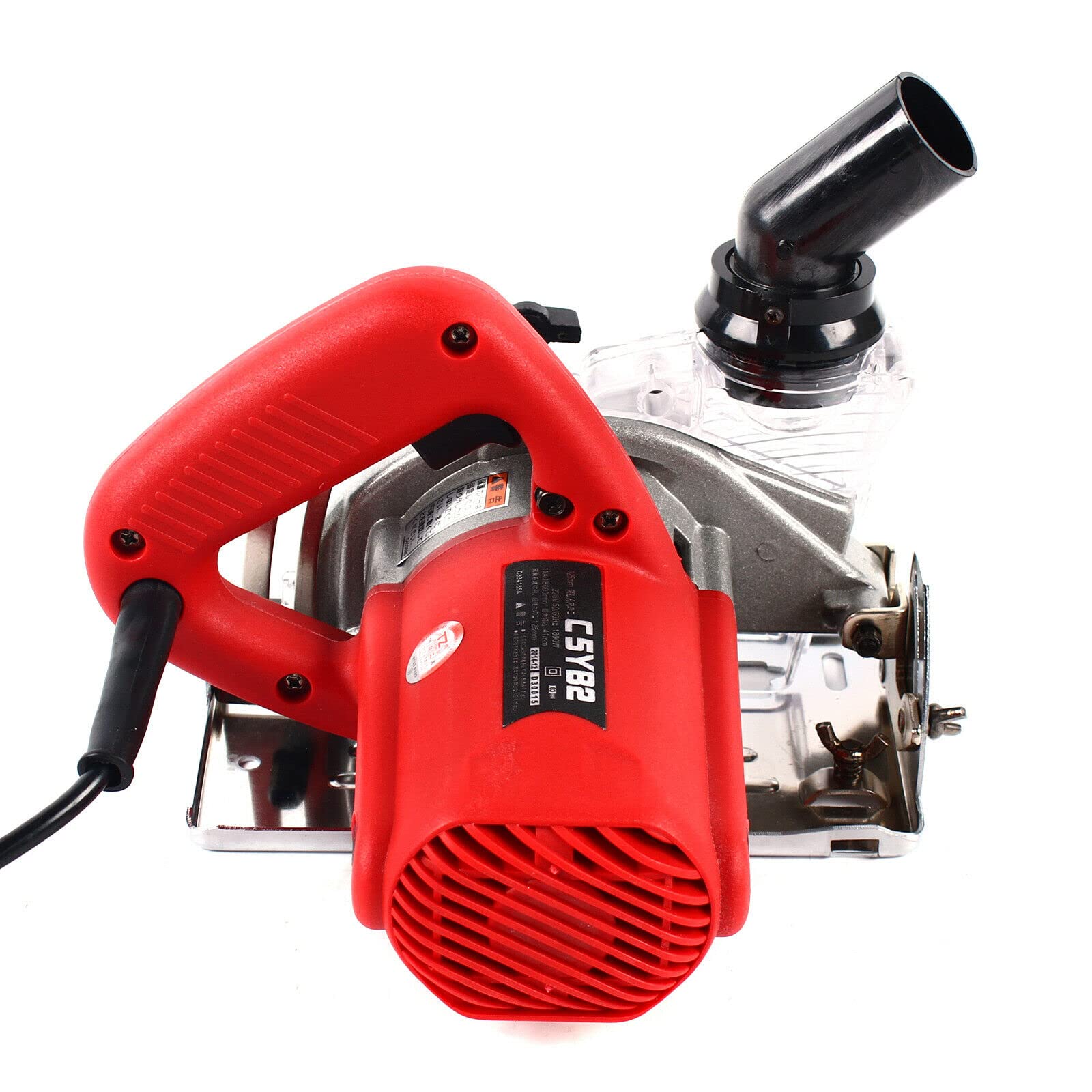 SHZICMY Kapp - Sierra ingletadora de 1800 W, sin polvo, sierra circular manual, sierra circular, 18000 rpm, mano para trabajar la madera, sierra de inmersión, diámetro de la cuchilla de corte 125 mm