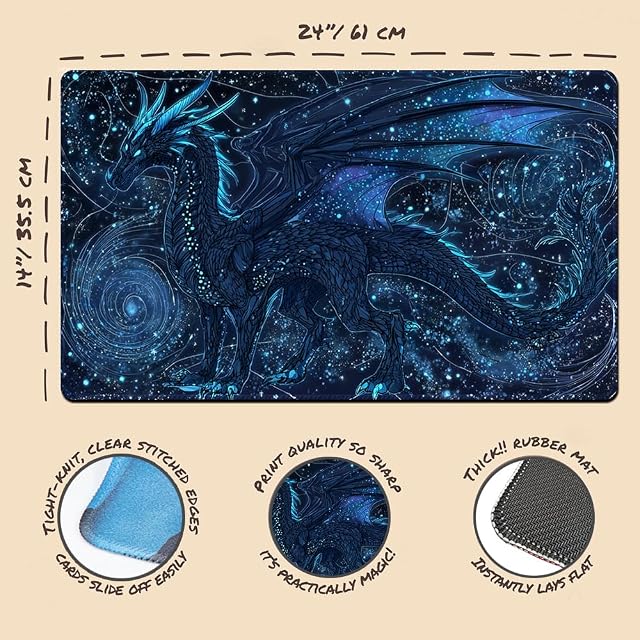 Foto 2 de 5 de MTG - Alfombrilla de juego con bolsa negra de almacenamiento, tamaño 60 x 35 cm, con zona MTG, bordes…