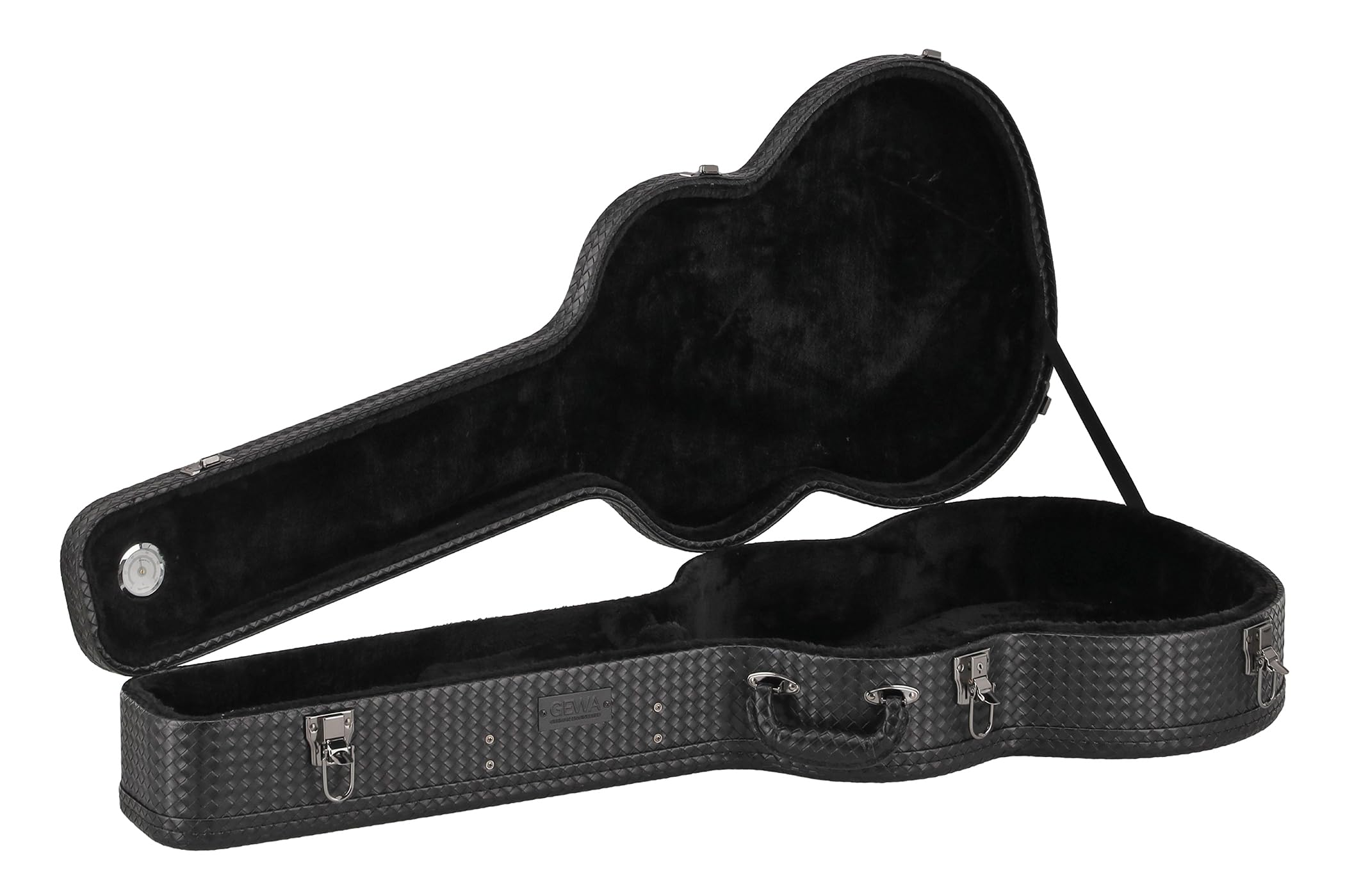 LUTHIER MANUEL RODRÍGUEZ Custodia per chitarra Vipera - Custodia rigida per chitarra classica - Anima in legno - Coperchio bombato - Nero - Scomparto per accessori - Igrometro