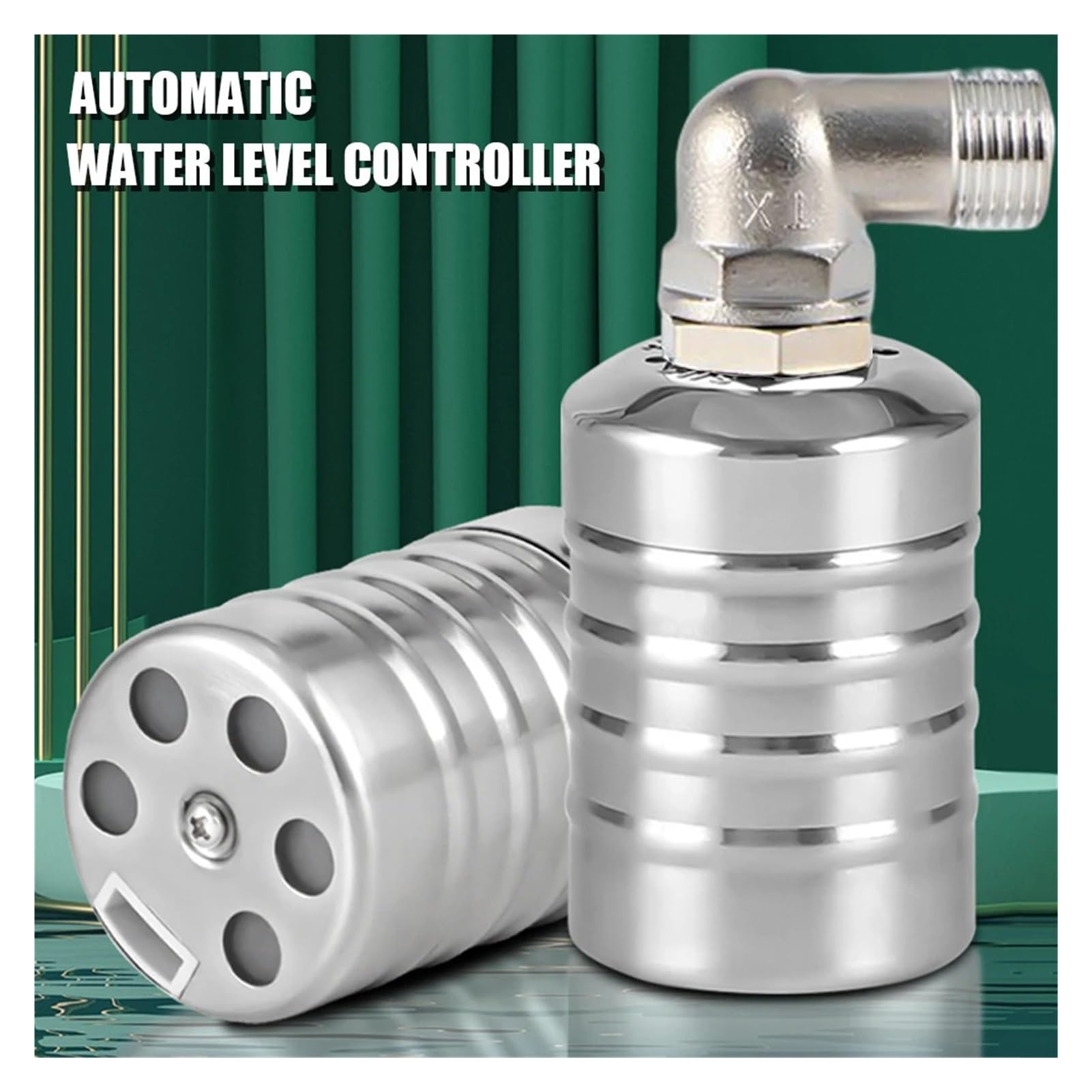 Válvula de flotador control nivel agua bola flotante acero inoxidable automática 1/2 3/4 Tanque cierre torre agua(3/4", entrada lateral)(Side Water Inlet,0.5 Inch)