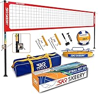 Vista 11 de Juego de red de voleibol resistente al aire libre, diseño anti-hundimiento, postes de aluminio ajustables, red de voleibol portátil para patio