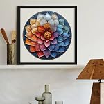 MYS A·U·R Mandala Puzzles en bois de fleur pour adultes 200pcs,11.2x11.2in, Medium, Unique en forme Lotus Yoga Cadeaux puzzles, Irrégulier bois Puzzles automne Cadeau créatif pour adultes et enfants jeu de famille
