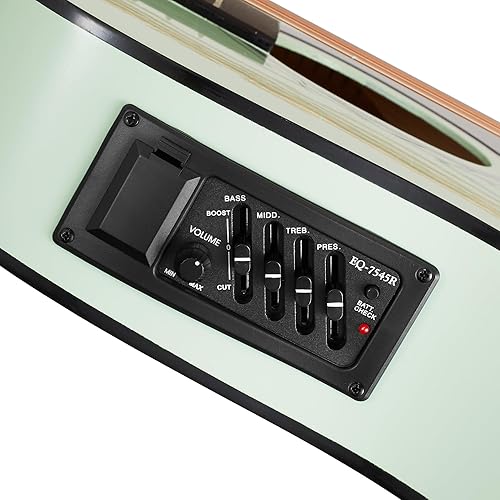 Miniatura 24 de Ashthorpe - Paquete de guitarra electroacústica estándar con diseño delgado con corte - de madera Tonewood de primera calidad Azul