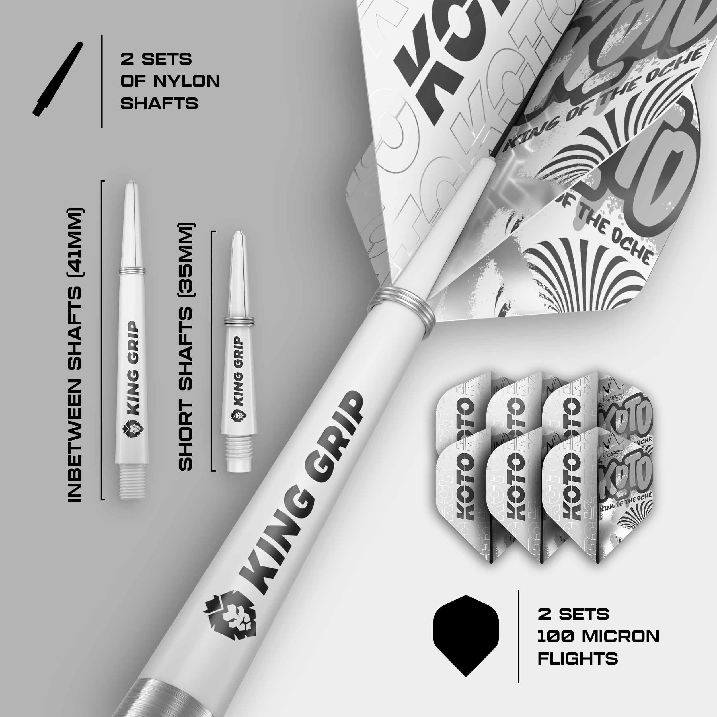 KOTO – Sting Silver Bomb, 90% Tungsten Darts, 23G, Ring-Grip, 44mm, Rzutki