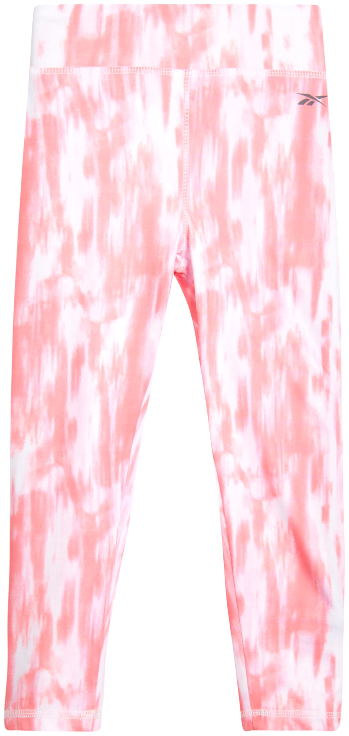 Reebok Conjunto de ropa deportiva para niñas, camiseta de manga corta y leggings de longitud completa para niños (2 piezas), Gris Jaspeado Medio/Tie Dye, 4, Gris Jaspeado Medio/Tie Dye, 4