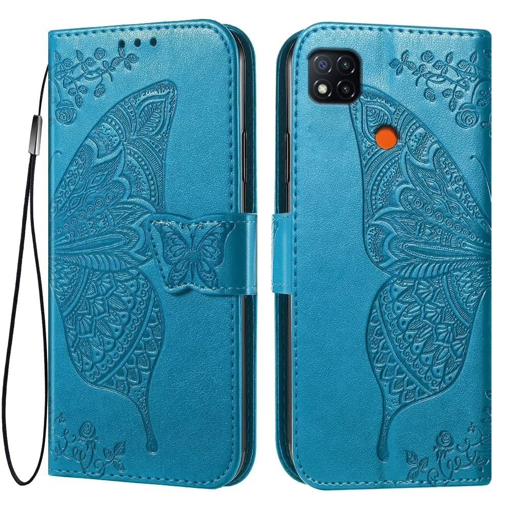 EASSGU Custodia per Redmi 9C / Redmi 9C NFC/Redmi 10A (6.53 Inches), Cover per Telefono in Stile Business con Retro in PU Pelle - Viola chiaro