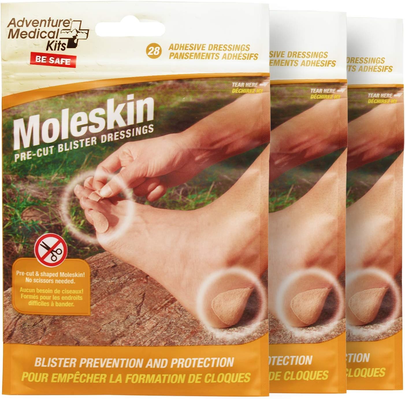Adventure Medical Kits Pre-Cut and Shaped Moleskin (Pack of 3) : Industrial & Scientific