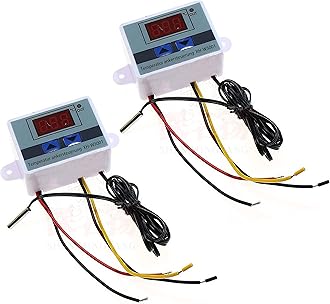 GERUIXH-W3001 Digital LCD Display Temperature Controller, DC 12V 120W Thermostat with Waterproof Probe Microcomputer Thermostat,Programmable Heating Cooling Thermostat