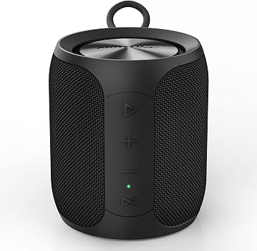 MIATONE Bluetooth Speaker, 360 Degree Sound, Heavy Bass Model, IPX7 Waterproof, TWS/AUX Compatible, Built-in Microphone, Dual Passive Radiator for Smartphone, PC, TV Black