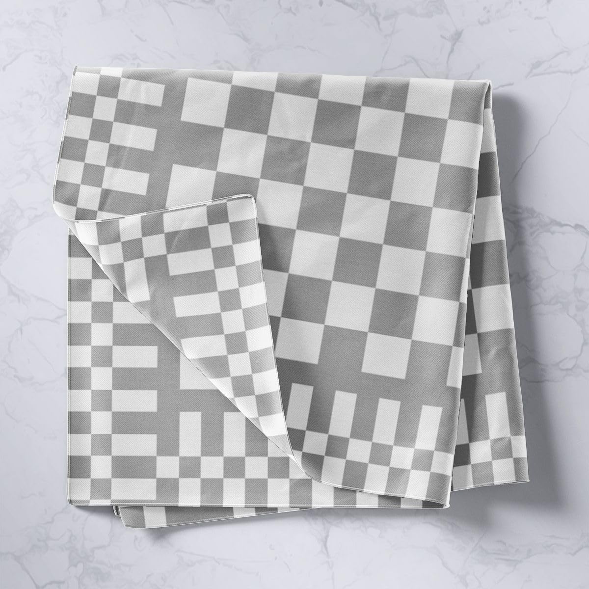 Feelyou Buffalo Checked Tapestry Grey Abstract Plaid Wall Art for Living Room Bedroom Grey White Grid Wall Hanging Blanket Stripe Line Home Decor Medium 59"x59" Luxury image 2