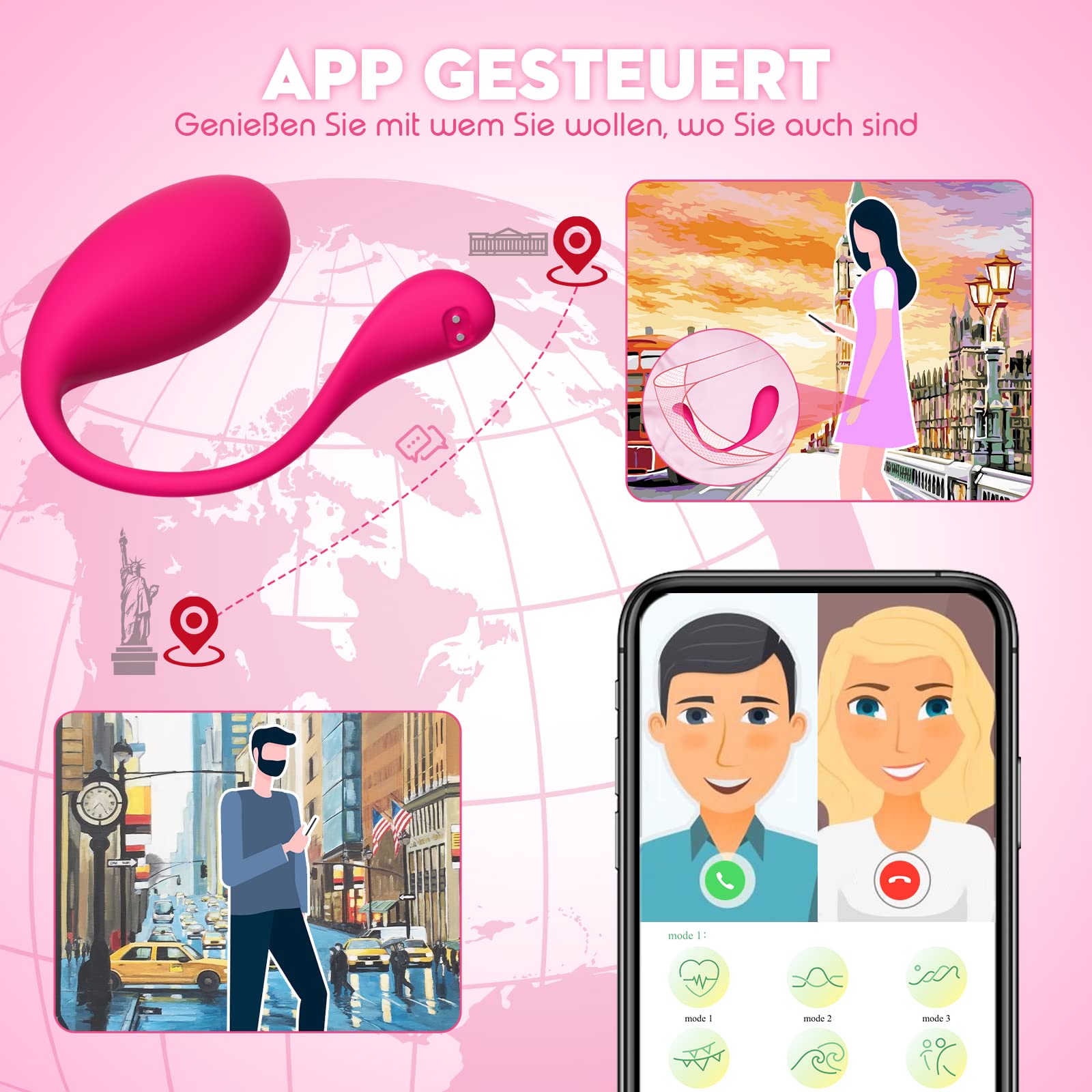 HIVEFUN Vibratore Donna Sex Toys, Vibratoreper Donna Piccolo Professionale Wireless Clotoride Comando a Distanza, Ovetto Vibrante con Telecomando Vibratori Sex Toy Realistico Mini Vibratore