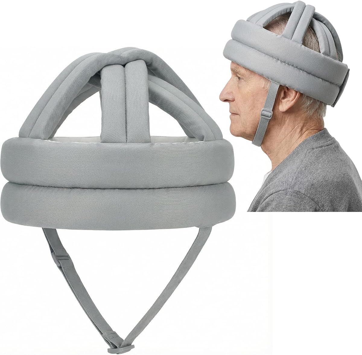 Casco de protección suave grueso mejorado para adultos mayores, gorro de seguridad para necesidades especiales Gorro de protección transpirable ajustable para personas mayores Tapa de protección contra caídas en la cabeza para cirugía de ancianos Recuperación Lesión en la cabeza Shock