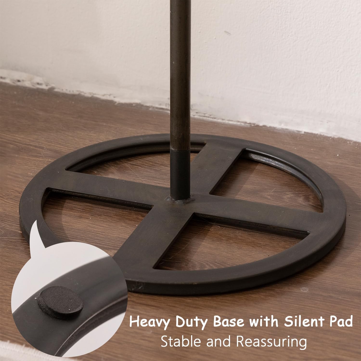 Freestanding 67" Christmas Stocking Holder Tree, Stocking Stand for Floor with 8 Stocking Hooks, Metal Stocking Hanger Stand with Cast Iron Christmas Tree Top