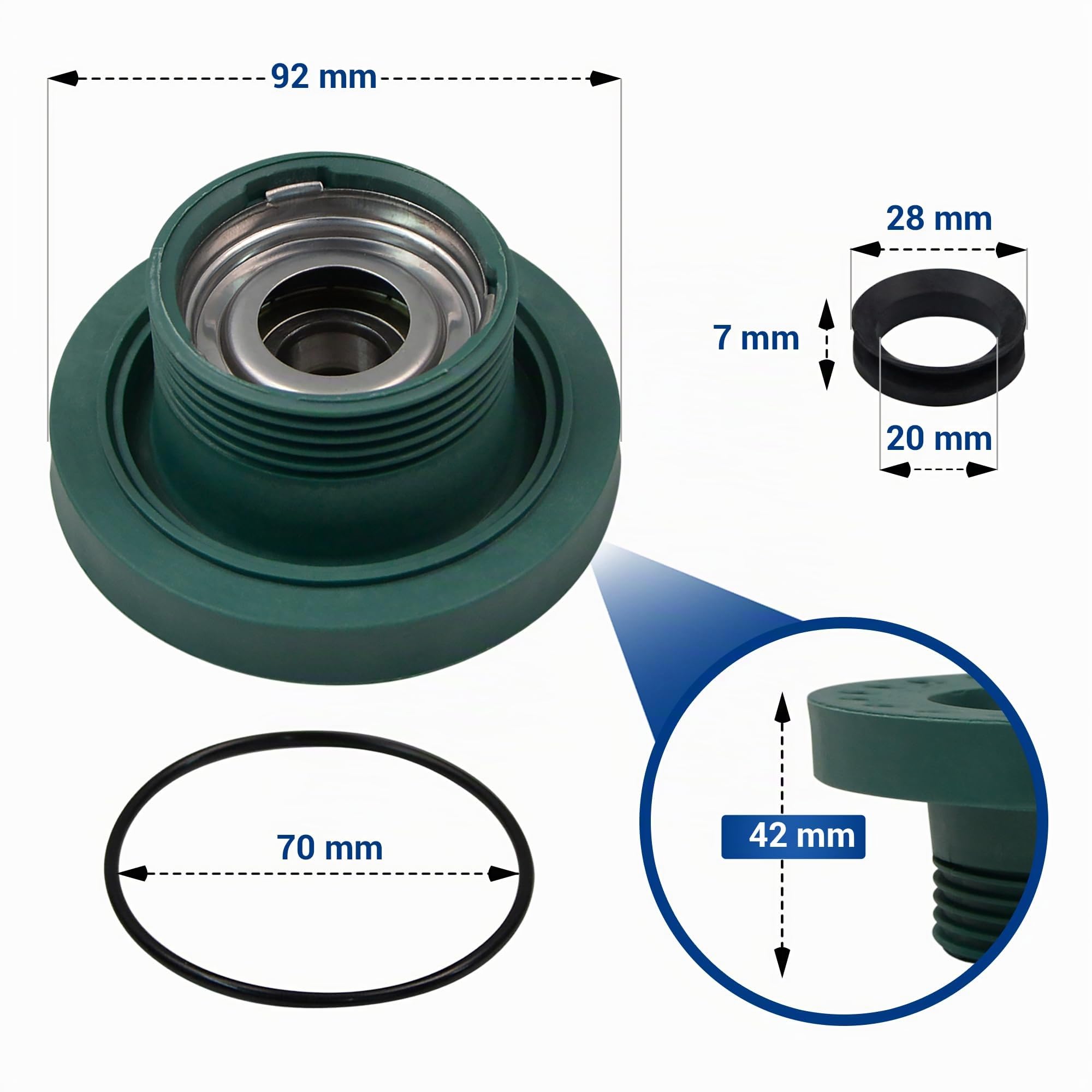 VIOKS Kit de roulement gauche et droit de rechange pour machine à laver AEG Elеctrolux Zanussi 4071430963 4071430971 - Kit de roulements avec roulement à billes, joint, joint torique, graisse pour