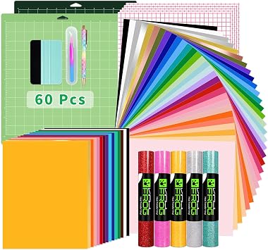 VINYL FROG 60PCS Accessories Bundle for Cricut Maker and All Explore Air