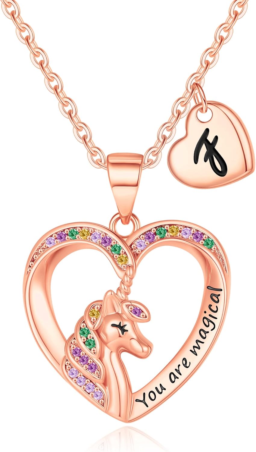 Unicorn Necklace for Girls Gifts for Girls Little Girl Jewelry Birthday Gift for Girl Daughter Granddaughter Niece-No tarnish, No reactions for sensitive skin Hypoallergenic