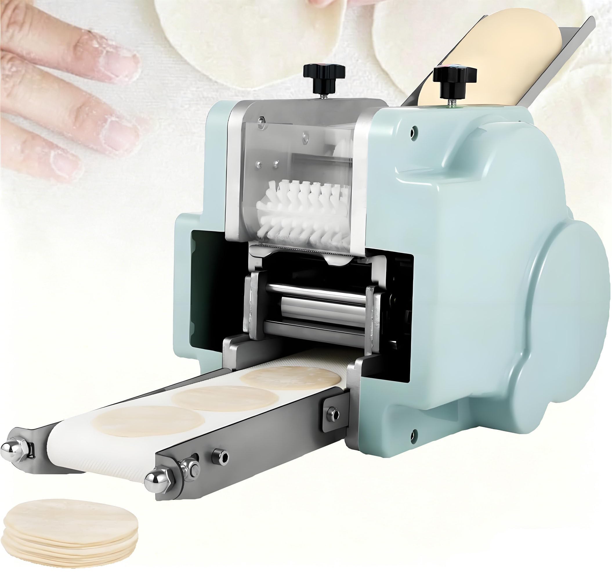 WDDBFL Automatic Dumpling Wrapper Maker, 8cm (3.15inch) Round Die, 140W Electric Dumpling Skin Machine for Home Kitchen, Breakfast Shops