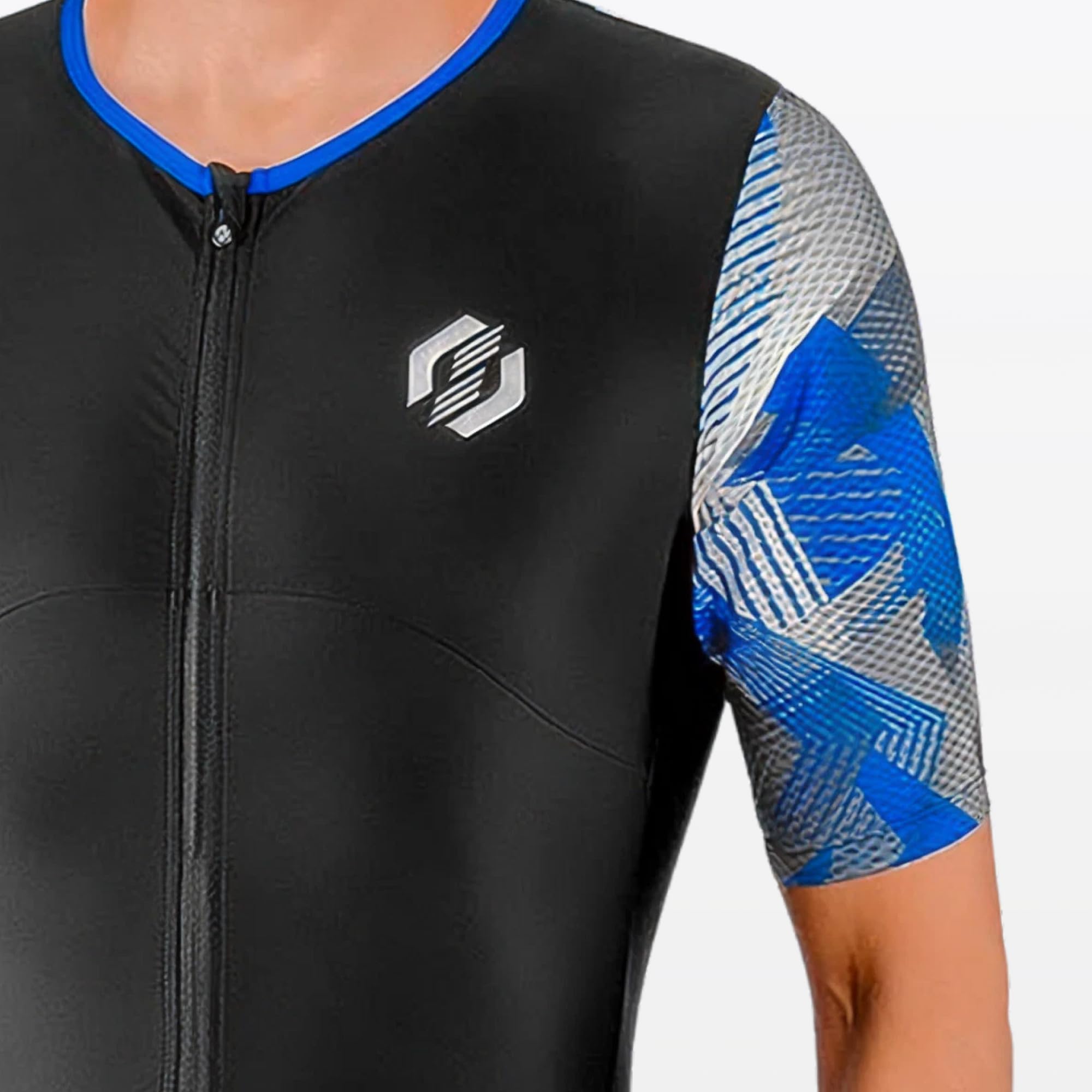 SLS3 Strój męski do triatlonu – jednoczęściowy strój triatlonowy – triathlon jednoczęściowy – aerodynamiczny kombinezon z krótkim rękawem