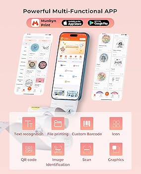 MUNBYN Bluetooth Thermal Label Printer, 130B Wireless 4x6 Shipping Label Printer For Shipping Packages Small Business Office Or Home, Compatible With IPhone Android IPad Windows MacOS Chrome Etsy EBay