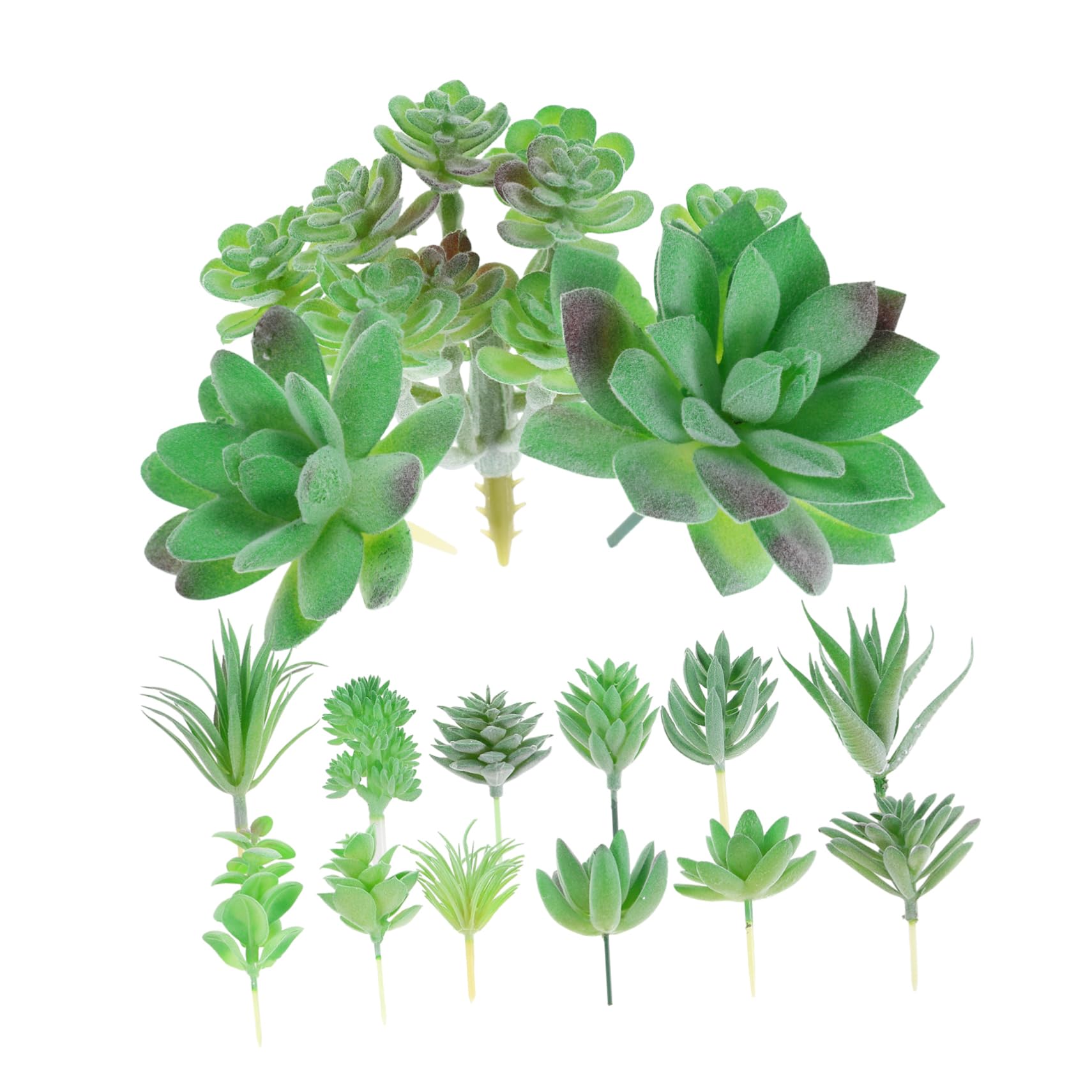 Suculentas Artificiales Mini 15 Piezas Plástico PVC Verde