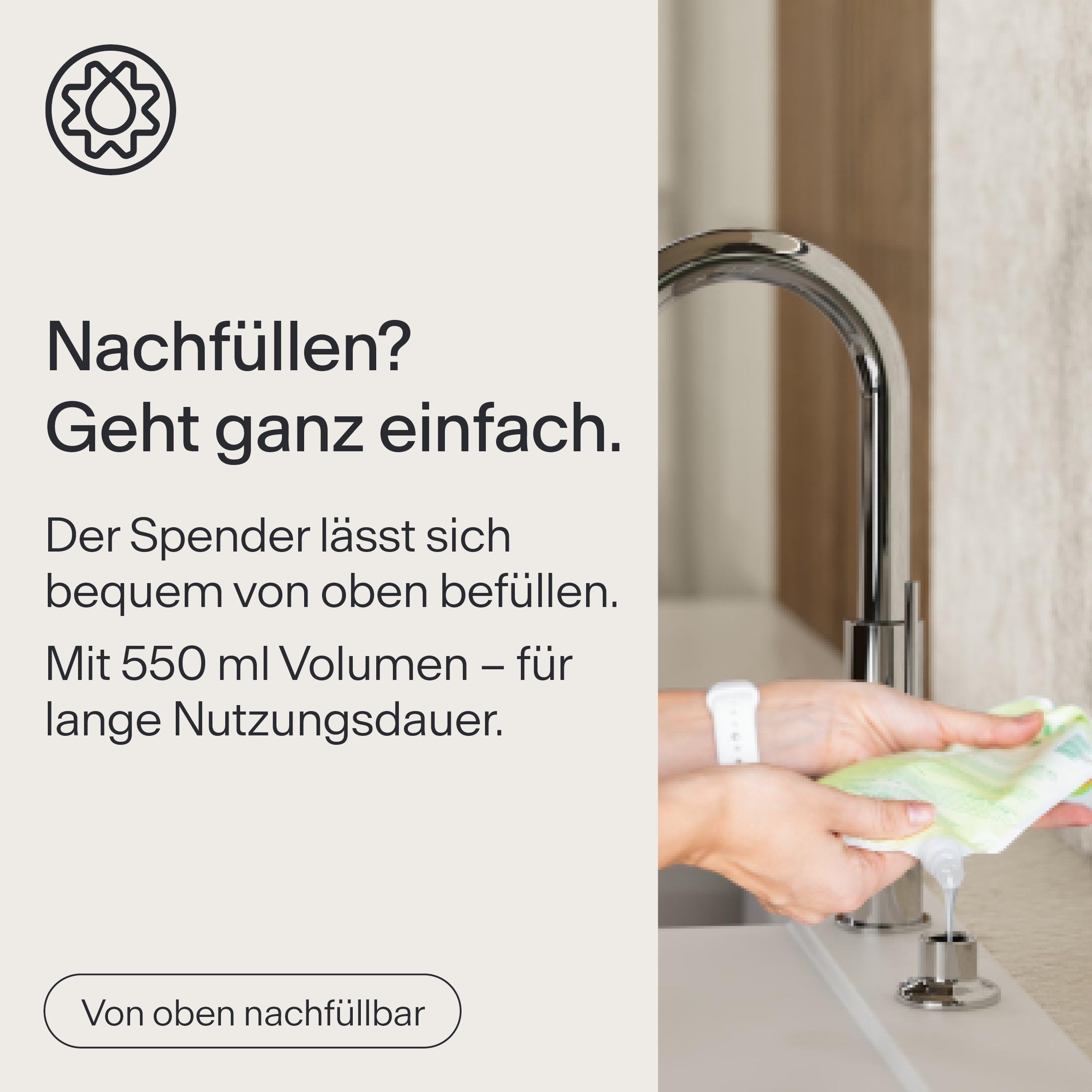 Seifenspender Chrom | Einbau Seifenspender Küche | Spülmittelspender Küche Einbau | hochwertiges Messing | Made in Germany