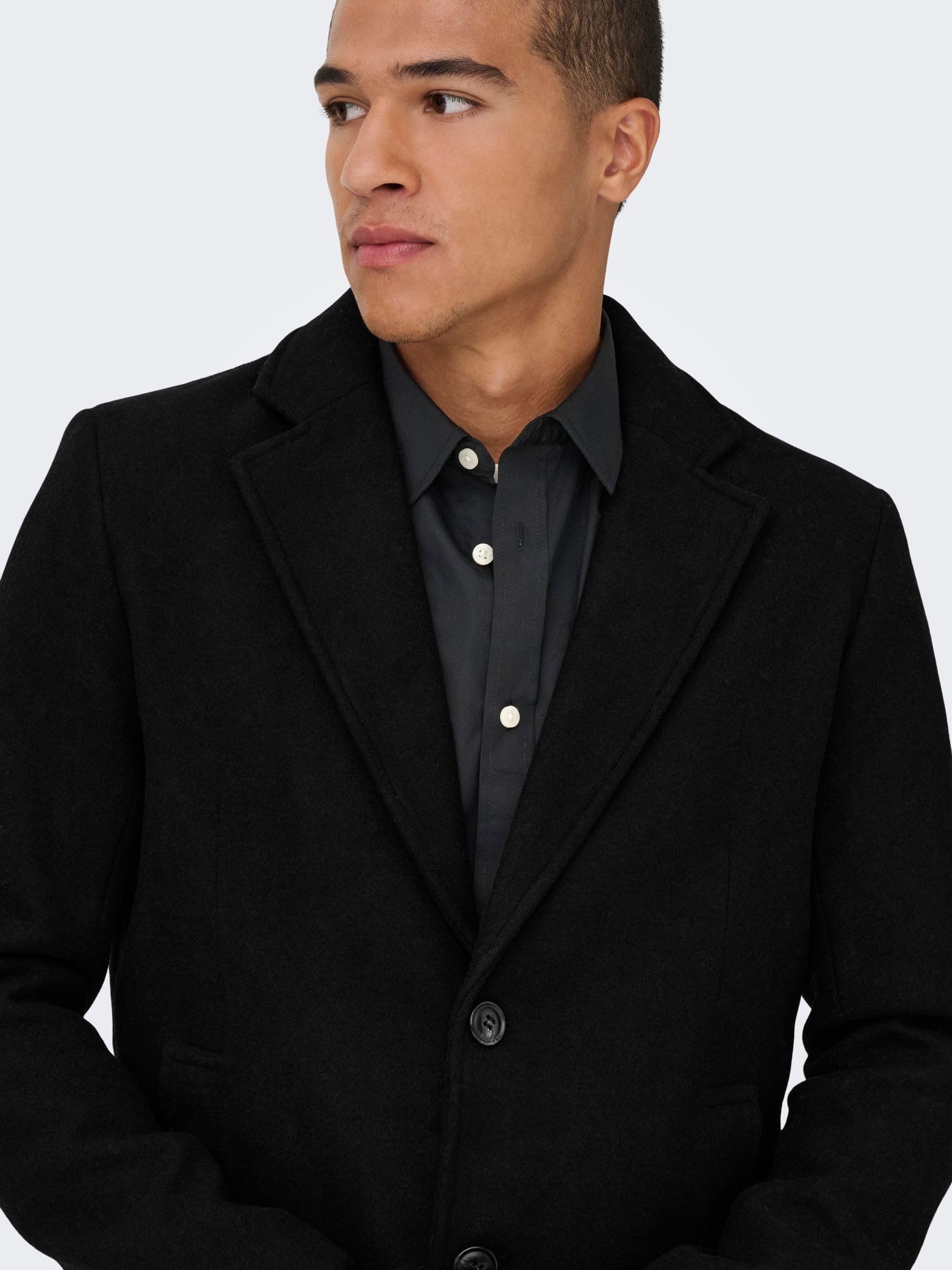 ONLY & SONS Onsmatthew Wool Coat OTW Noos męski płaszcz, czarny, M